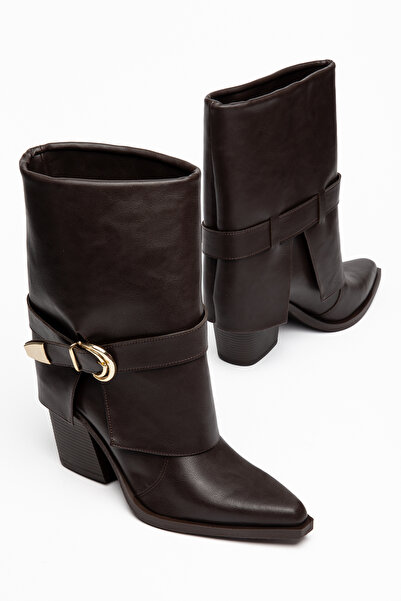 MS SUGAR SHOES Γυναικείες μπότες καουμπόι με ζώνη και αγκράφα, με μυτερή μύτη...
