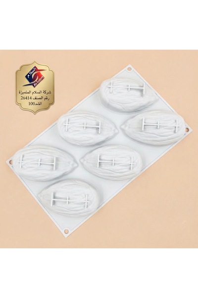 Generic Brand 6 Cavity Oval Shape Decorative Design Flexible Silicone Mold fo...