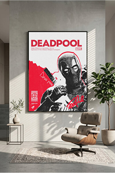 postercraft Ξύλινη αφίσα ζωγραφικής με έγχρωμο σχέδιο Deadpool (χωρίς πλαίσιο)
