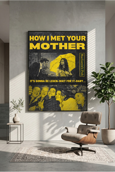 postercraft Πώς συναντήθηκα τη μητέρα σας, Ξύλινη Αφίσα Τέχνης (Χωρίς Πλαίσιο)