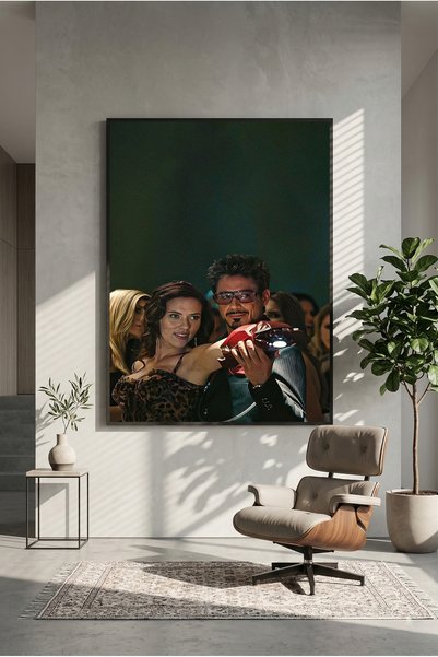 postercraft Тони Старк и Черната вдовица Железният човек Дървен настолен плак...