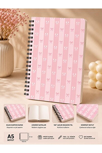 ÖZ KIRTASİYE Kurdele Çizgiler A5 Çizgisiz Defter