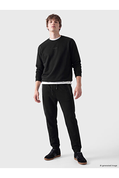 LC Waikiki Nevavm Farkıyla Xside Black Interlock Plain Standard & Regular Men...