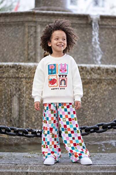 Butik Kız Çocuk Pamuklu İkili Takım - sweatshirt pantolon