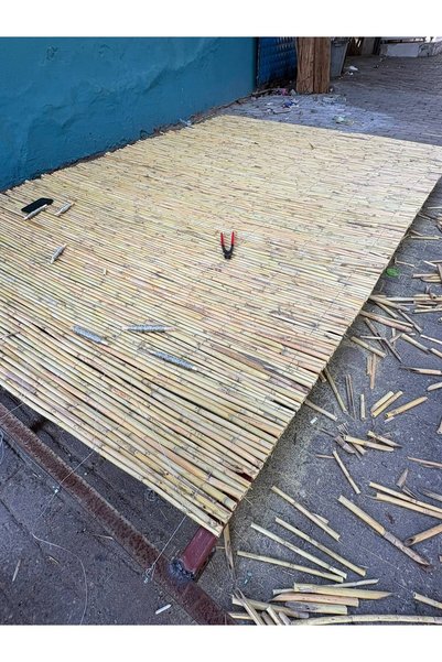 Genel Markalar rulo bambu doğal hasır çit- bahçe çiti balkon çiti doğal uzun ...