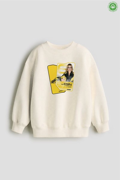 No9Wear Manifest Grubu Esin Bahat Baskılı Kız Çocuk Sweatshirt 4-14 Yaş