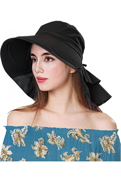 Arabest UPF 50+ Bucket Sun Hat for Women with Neck Flap, Ponytail Hole and Ad...