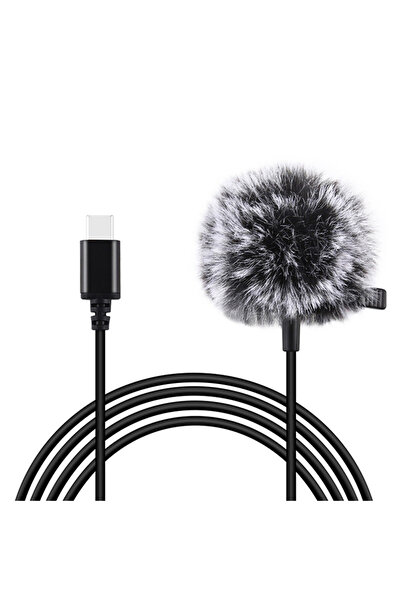 PULUZ Microfon lavalieră cu clemă PU425 1.5m USB-C
