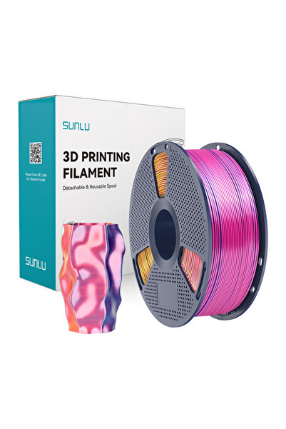 Sunlu Filament PLA+ Mătase tricolor (roșu, galben și albastru)