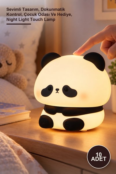 Yenilig 10 Pieces of Panda Shaped Color Changing Touch Night Light – Cute Des...