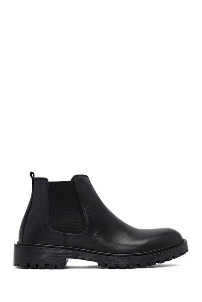 Derimod Men's Black Leather Casual Chelsea Boots Wm600009Df