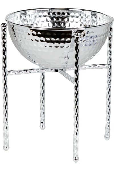 Herdekora Decorative Metal Vase with Stand Silver 21X25 Cm.