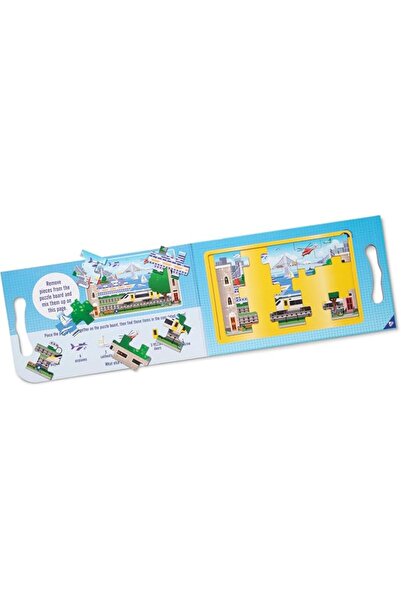 Melissa & Doug ألغاز مغناطيسية محمولة للسفر بتصميم مركبات (قطعتان من الألغاز ...