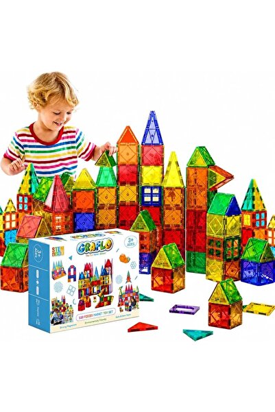 GRAFLO Magnetic Tiles 110 Pcs Building & Construction Set Vibrant 3D Building...
