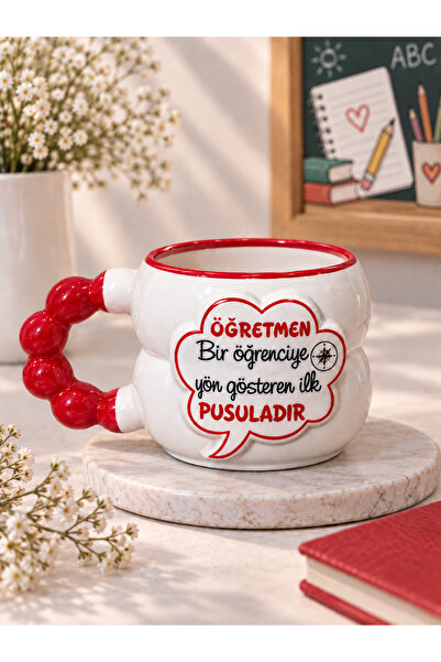İZart ÖĞRETMENLER GÜNÜ İLK PUSULA TEMALI 3D Sevgi Bulut Kabartmalı Özel Tasar...