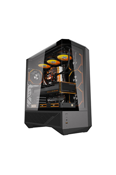 darkFlash Carcasă PC DY460 (negru) + 4 ventilatoare ARGB