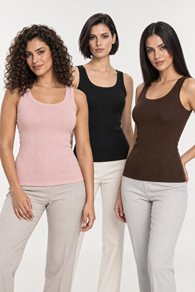 Loule Women's 3-Pack 95% Cotton Report Combed Cotton Camisole U-Neck Wide Str...
