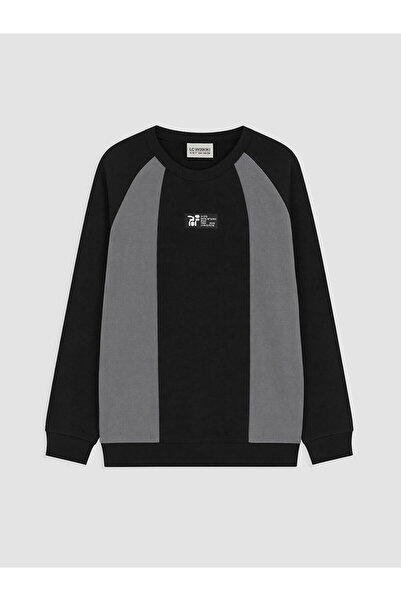 LC Waikiki Two Mt Shop Quality Lcw Kids Black Oval Collar Color Block Boys' S...
