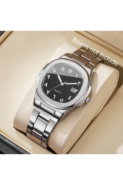 Choice B Silv Black No Box Luxury Men Business Watches Fashion Square Dial St...
