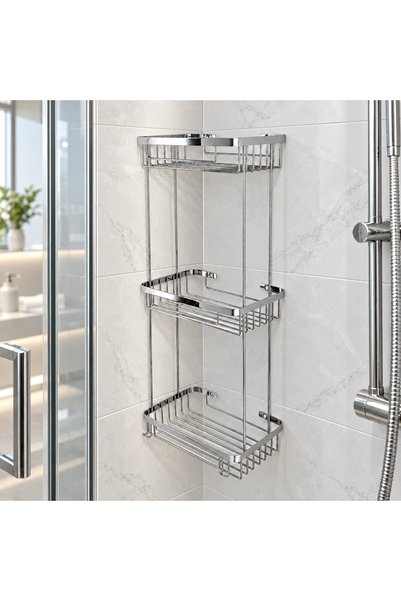 ÇELİK BANYO P10-030 Taci Üçlü Süngerlik 304 Paslanmaz