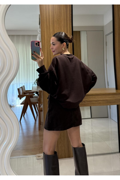 Perry Boutique Hanorac supradimensionat cu imprimeu Teddy, fără glugă