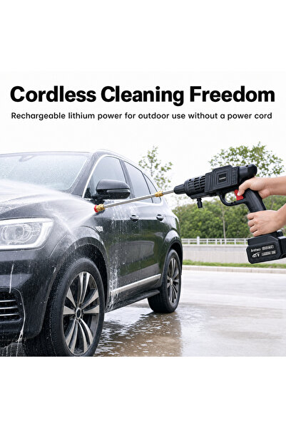 Generic Brand Wireless High Pressure Car Wash Gun with Battery, Portable Cord...