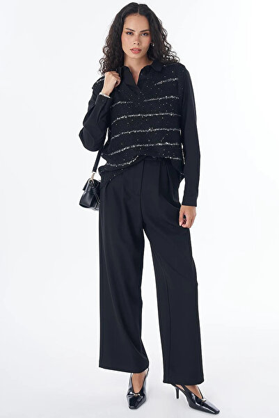 Kayra Braided Knitwear Sweater Black