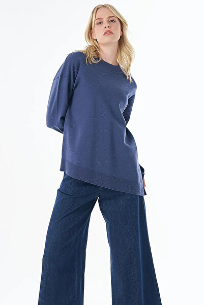 KYR Asymmetrical Cut Knitwear Tunic Indigo