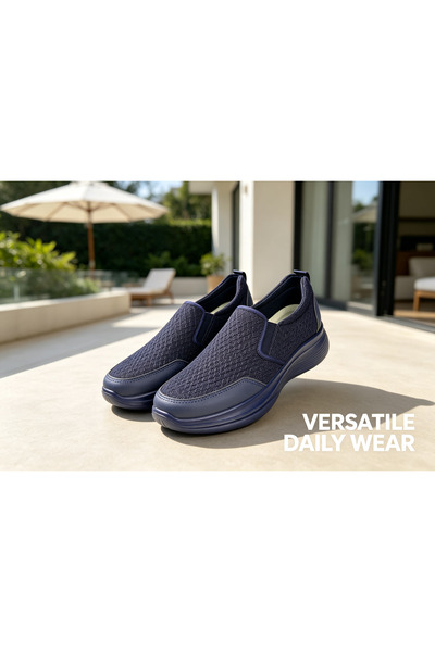 huanxiwa Men's slip-on thick-soled casual shoes mesh breathable loafers for m...