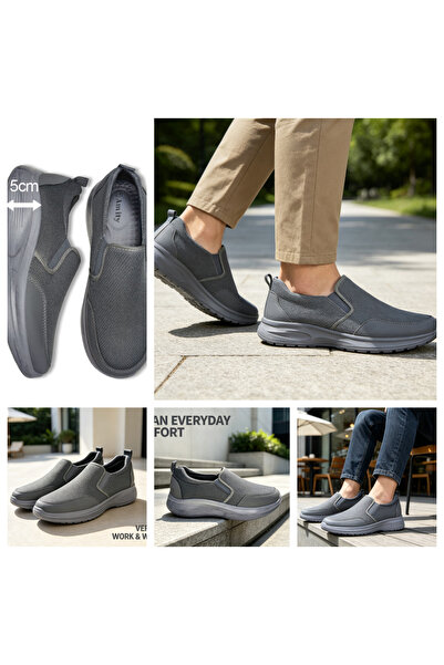 xihuiwa Men's slip-on platform casual shoes mesh breathable lightweight middl...