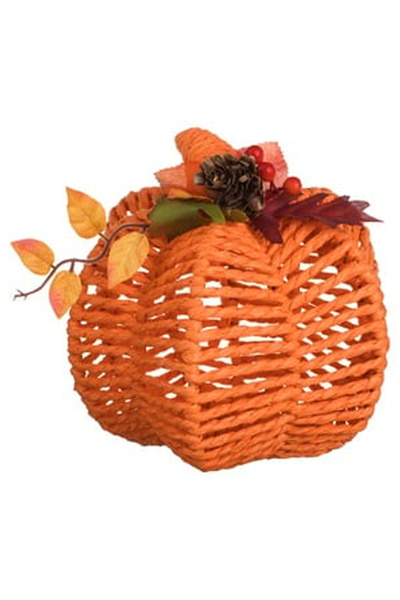OEM Dovleac Decorativ de Toamna Portocaliu cu Frunze & Fructe 18x18x16cm