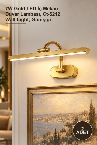Yenilig 2 Pieces Ct-5212Gg Swan Sconce – 7W Gold Led Indoor Wall Lamp, Ct-521...