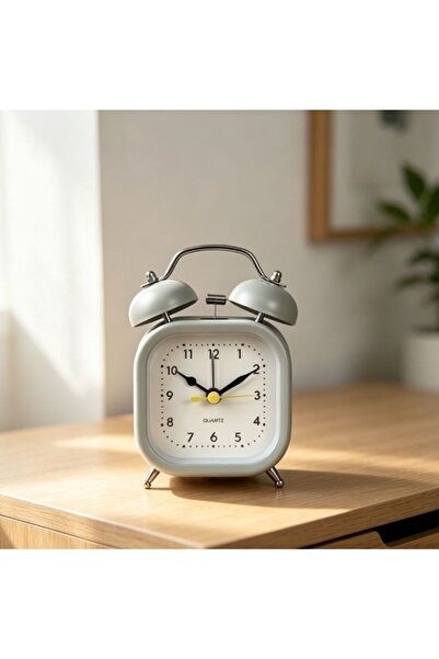 idei Metal alarm clock with round corners, double bells, quartz mechanism, lo...
