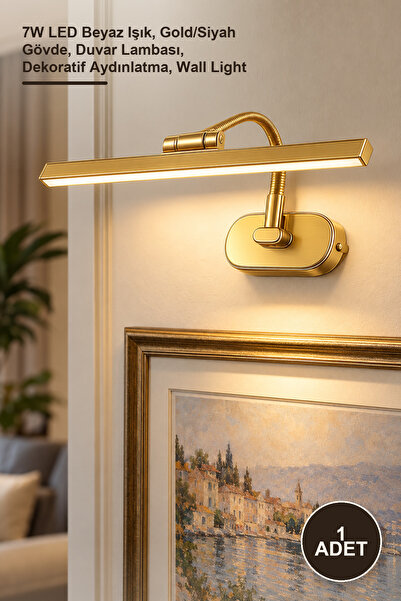 Yenilig 1 Piece Ct-5212Gb Swan Sconce – 7W Led White Light, Gold/Black Body, ...