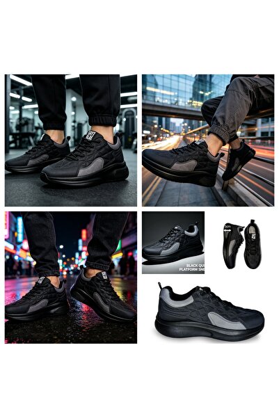 xihuiwa Men's diamond pattern thick sole casual sneakers 5cm hidden height in...