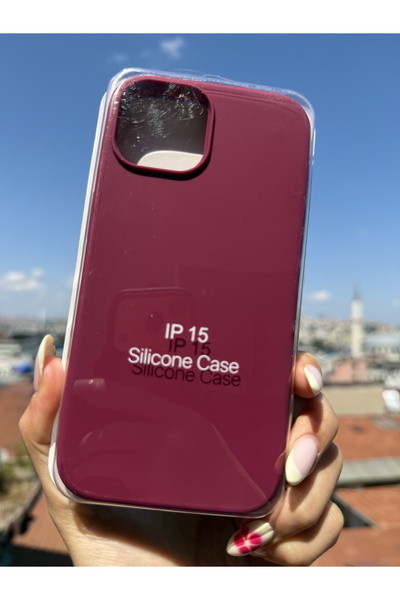 Mobildizayn iPhone 15 Uyumlu Premium Bordo Lansman Kutulu Telefon Kılıfı K1100