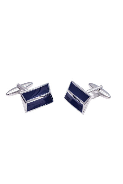 RENATO LANDINI Navy Blue & Chrome Cufflinks/ Connection 31