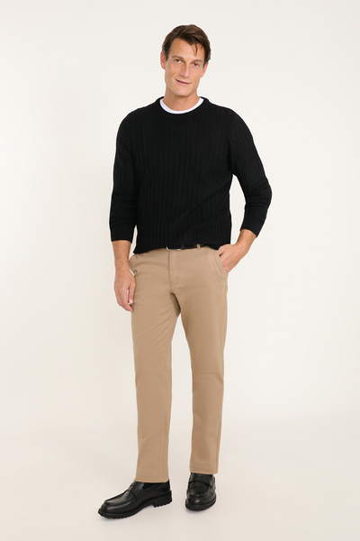 AC&Co / Altınyıldız Classics Men's Camel Cotton Tapered Fit Diagonal Patterne...