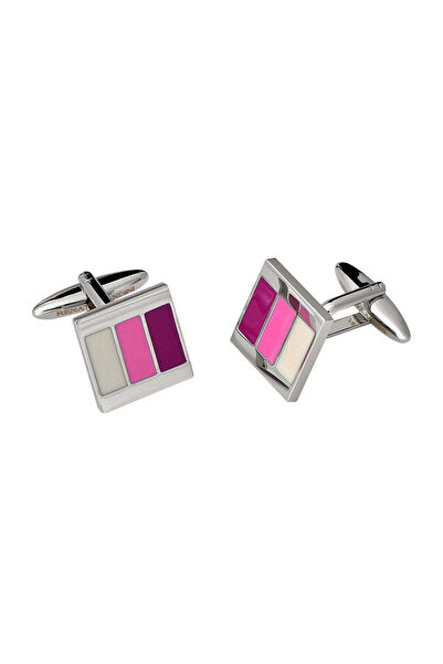 RENATO LANDINI Pink & Chrome Cufflinks/ Connection 17
