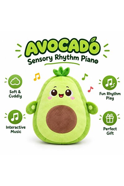 Generic Brand Sensory Rhythm Piano Musical Plush Toy for Kids, Cute Soft Fruit Animal Plush Toy with Interactive Music, Dancing Fun & Sensory Development, Baby Safe Non-Toxic Stuffed Toy for Toddlers,
