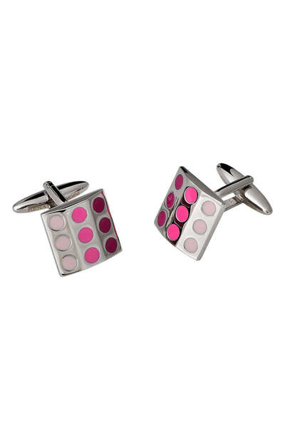 RENATO LANDINI Pink & Chrome Cufflinks/ Connection 7