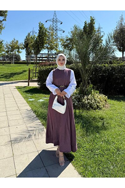 Moda Krash KETEN KEMER HEDİYELİ KOLSUZ JİLE