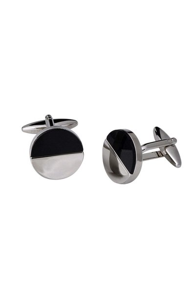RENATO LANDINI Black & Chrome Cufflinks/ Connection 2