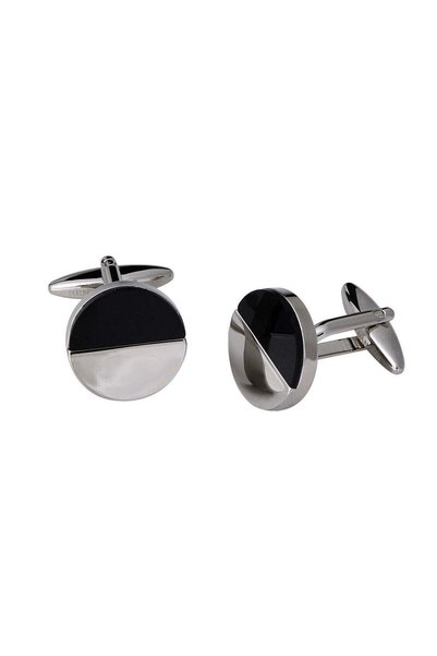 RENATO LANDINI Black & Chrome Cufflinks/ Connection 2