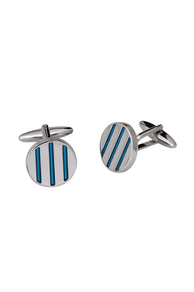 RENATO LANDINI Blue & Chrome Cufflinks/ Connection 25
