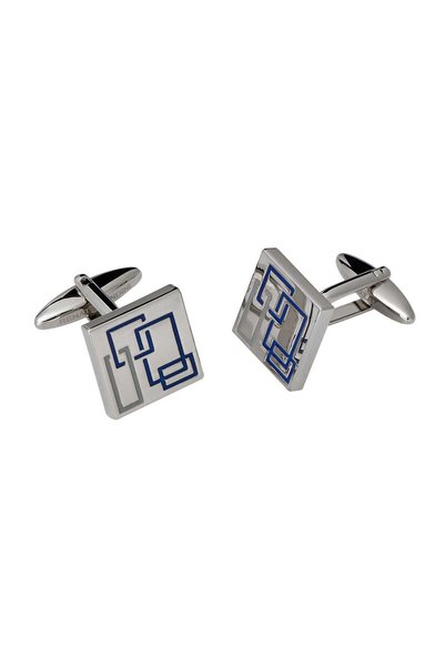 RENATO LANDINI Blue & Chrome Cufflinks/ Connection 26