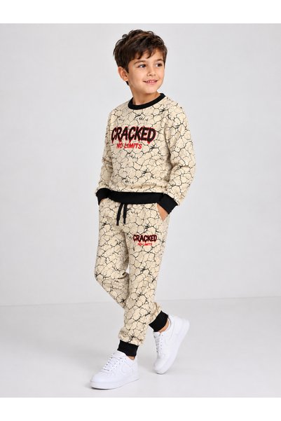 Erzani Kids Cracked Patterned Boys' Tracksuit Set 2-8 Years (Trend Set)