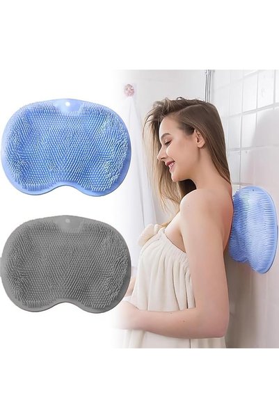 Arabest 2-Piece Silicone Shower Foot and Back Scrubber Mat,Non-Slip Massage C...