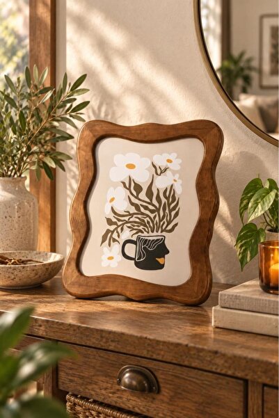 Atbyhome Hazel Doğal Akasya Ağacı Dalgalı Fotoğraf Çerçevesi 20x25 cm - Masa ...