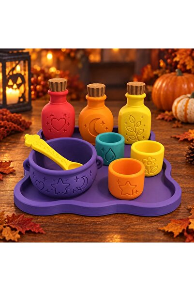 OEM Complete Halloween Magic Potion Set – 3 Bottles, Bowl, Spoon and Tray – M...